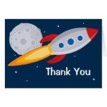 Rocket Ship Birthday Party Thank You Card