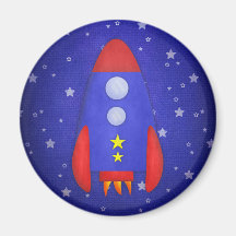 Rocket Ship Party Favour Fridge Magnets