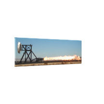 Rocket Sled In Action Stretched Canvas Print