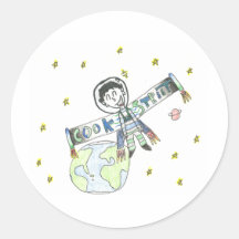 Rocketman Round Stickers