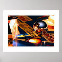 Rocketship pinball poster White border