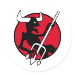 Rockin Devil Round Stickers