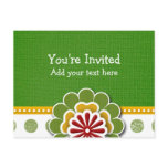 ROCKIN' FLOWER FABRIC INVITATION POSTCARDS