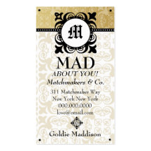 ROCKIN' GOLDEN MONOGRAM MADNESS BUSINESS CARD