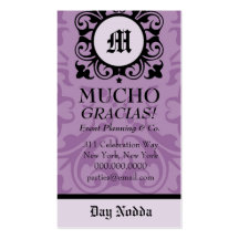 ROCKIN' MUCHO MONOGRAM PURPLE MAJESTY BUSINESS CARD TEMPLATE