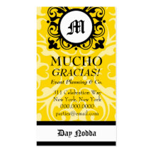 ROCKIN' MUCHO MONOGRAM YELLOW JACKET BUSINESS CARD TEMPLATE