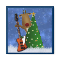 Rockin' Red Nose Reindeer Fridge Magnets