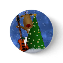Rockin Reindeer Pinback Buttons