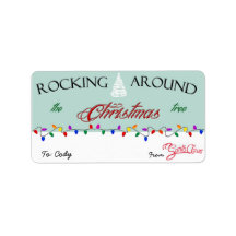Rocking Around the Christmas Tree Gift Tag Personalized Address Labels