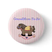 Rocking Horse Baby Shower Grandmother Pin Button