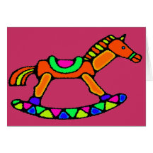 ROCKING HORSE GREETING CARD