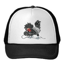 Rocking Polish Crested Chicken Mesh Hat