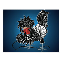 Rocking Polish Crested Chicken Postcard