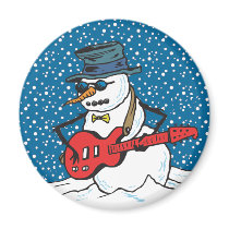 Rocking Snowman Refrigerator Magnet