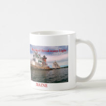 Rockland Breakwater Light, Maine Coffee Mugs