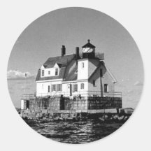 Rockland Harbour Breakwater Lighthouse Round Sticker
