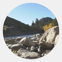Rocks Next To Creek Round Sticker