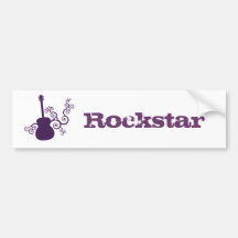 Rockstar Guitar Bumper Sticker, Purple