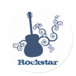 Rockstar Guitar Stickers, Royal Blue