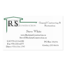ROCKSTAR Logo, Rockstar Construction, Eric Andr... Business Card Template