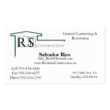 ROCKSTAR Logo, Rockstar Construction, Eric Andr... Business Cards