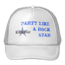 rockstar-star-logo, party like a rock star trucker hat