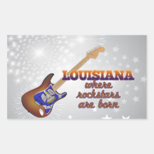 Rockstars are born in Louisiana Rectangular Stickers