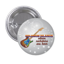 Rockstars are born in Solomon Islands Pinback Buttons