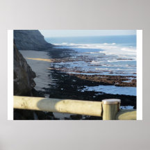rocky beach santa cruz portugal poster