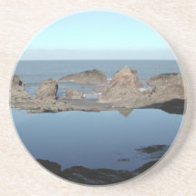 Rocky Beach. Scenic Coastal View. Beverage Coasters