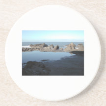 Rocky Beach. Scenic Coastal View. Beverage Coasters