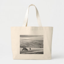 Rocky Mountain Colorado Country Morning BW Canvas Bags