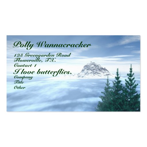 Rocky Mountain Evergreen Cloudscape Business Cards