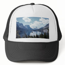 Rocky Mountain lake view, Glacier National Park, M Trucker Hat