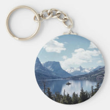 Rocky Mountain lake view, Glacier National Park, M Keychain