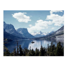 Rocky Mountain lake view, Glacier National Park, M Postcards