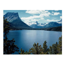 Rocky Mountain lake view, Glacier National Park, M Post Cards