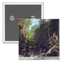 Rocky River Valley By Courbet Gustave Pinback Button