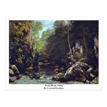 Rocky River Valley By Courbet Gustave Post Card
