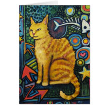Rocky, The Rock Star Cat Products Greeting Card