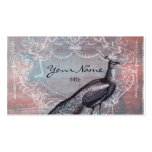 Rococo Peacock in Pink & Blue Business Cards