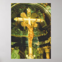Rococo style crucifix posters