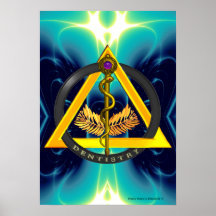 ROD OF ASCLEPIUS DENTIST DENTISTRY SYMBOL POSTER