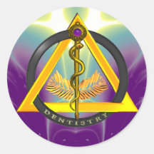 ROD OF ASCLEPIUS DENTIST DENTISTRY SYMBOL ROUND STICKER