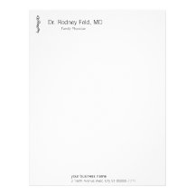 Rod of Asclepius [medical symbol] Custom Letterhead