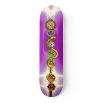 ROD OF ASCLEPIUS WITH 7 CHAKRAS ,SPIRITUAL ENERGY