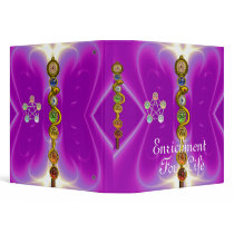ROD OF ASCLEPIUS WITH 7 CHAKRAS ,SPIRITUAL ENERGY 3 RING BINDERS