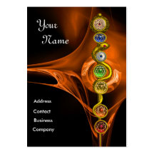 ROD OF ASCLEPIUS WITH 7 CHAKRAS ,SPIRITUAL ENERGY BUSINESS CARDS