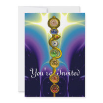 ROD OF ASCLEPIUS WITH 7 CHAKRAS ,SPIRITUAL ENERGY PERSONALIZED INVITE