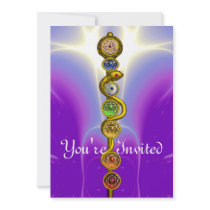ROD OF ASCLEPIUS WITH 7 CHAKRAS ,SPIRITUAL ENERGY INVITE